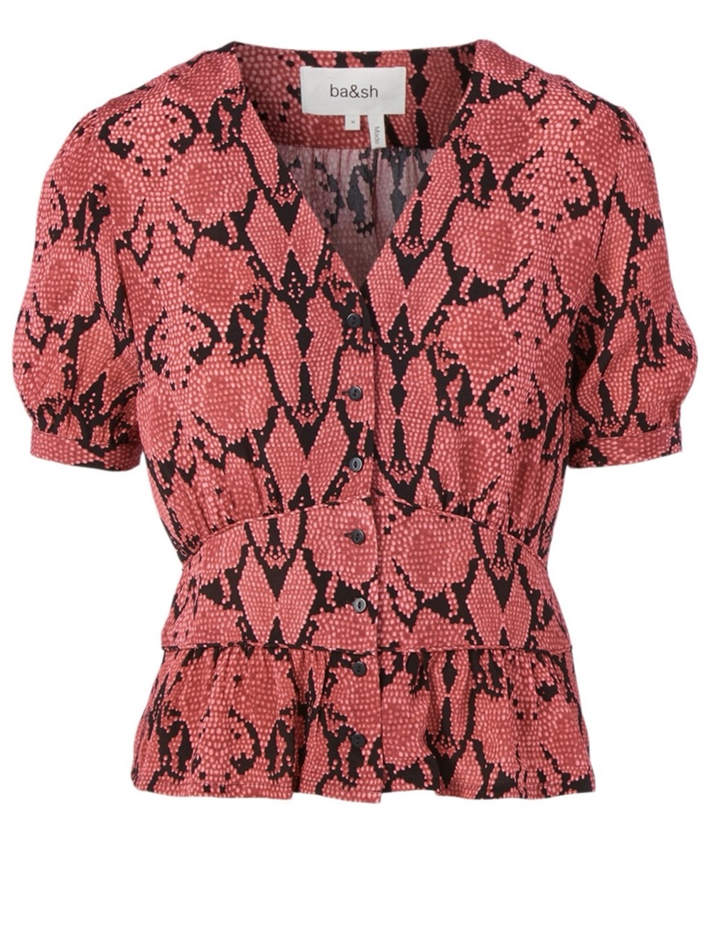 BA&SH Cleo Top In Animal Print Size Small
